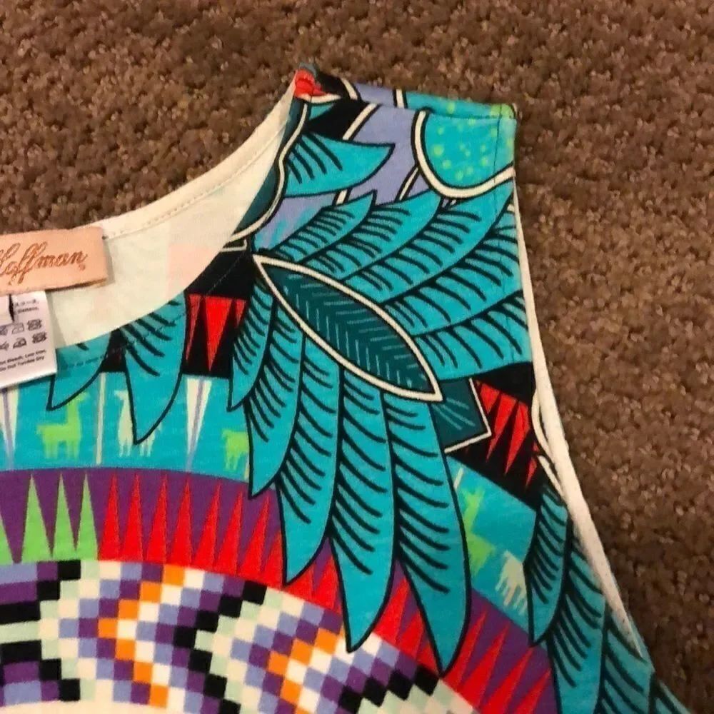 Mara Hoffman Printed Bold Color Pattern Tank Dress - Picture 5 of 8